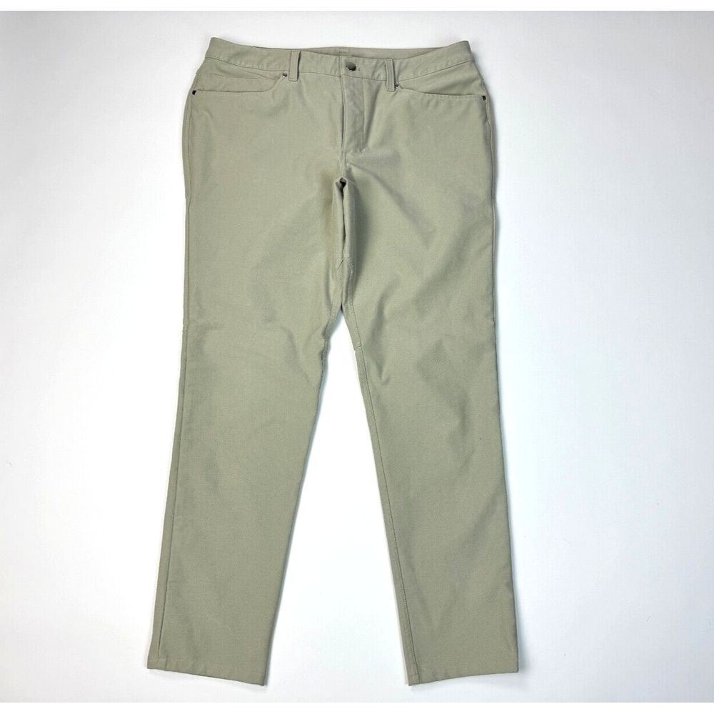 Lululemon ABC Slim-Fit Pant Utilitech Mens‎ 34 EUC Pockets Stretch Flat Front